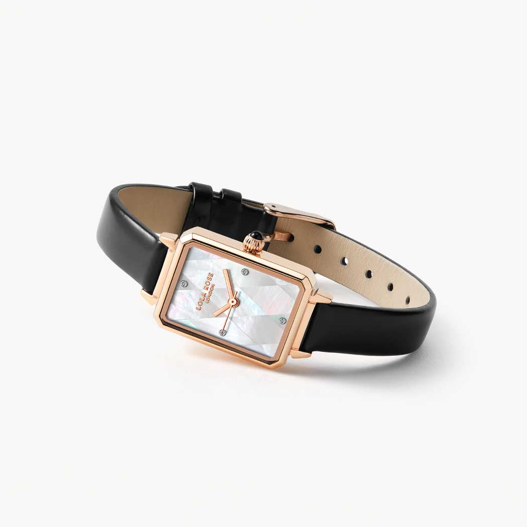 Ms Lola Diamond Pattern Mother of Pearl Watch