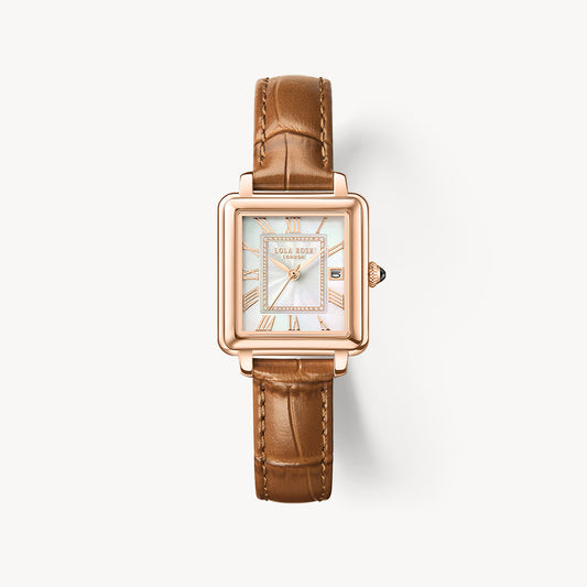 New Cube Mother of Pearl Calendar Watch