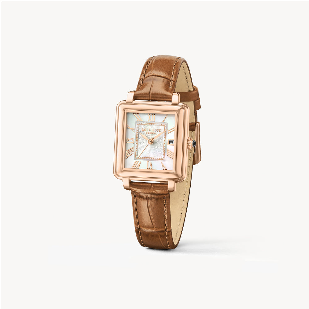 New Cube Mother of Pearl Calendar Watch