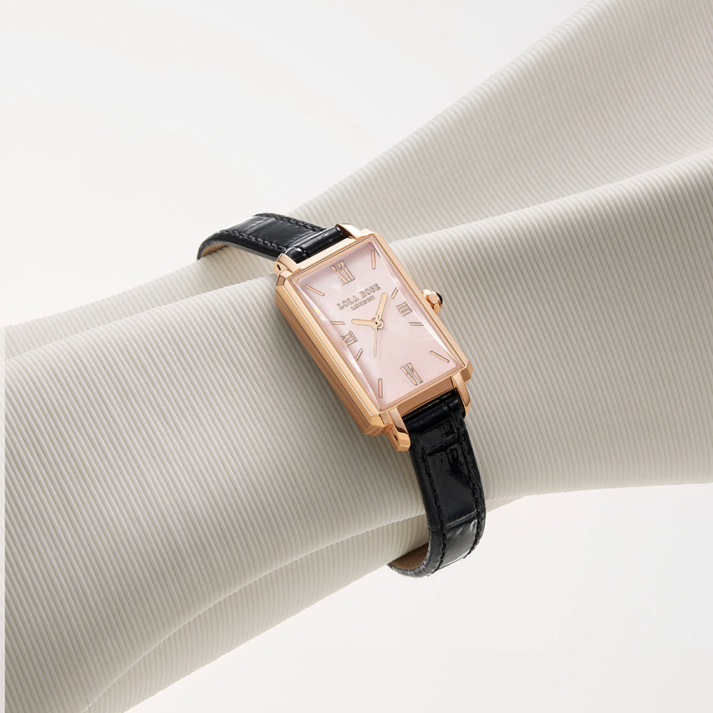 Ms Lola Slender Waist Light Pink Jelly Stone Watch With Two Strap Set
