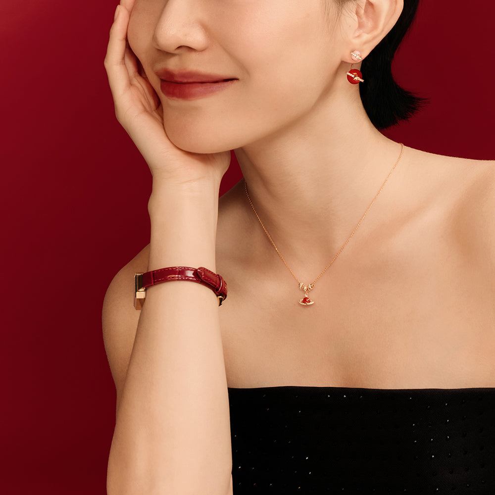 Heliocentric Carnelian Bead Necklace