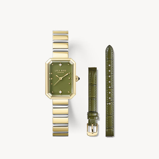 Ms Lola Green Onyx Watch With Two Strap Set