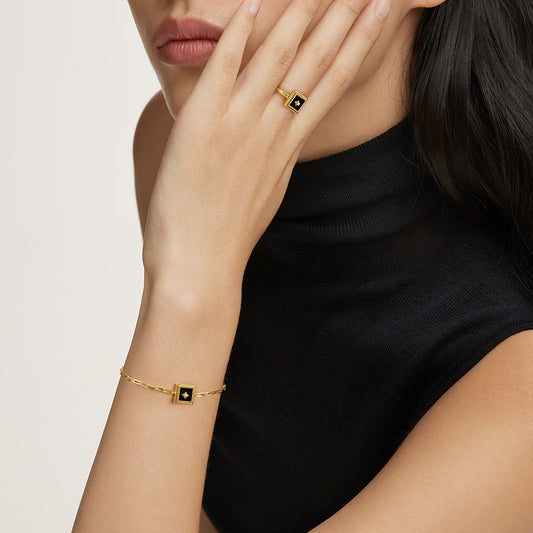 Gallery Black Onyx Stud Bracelet