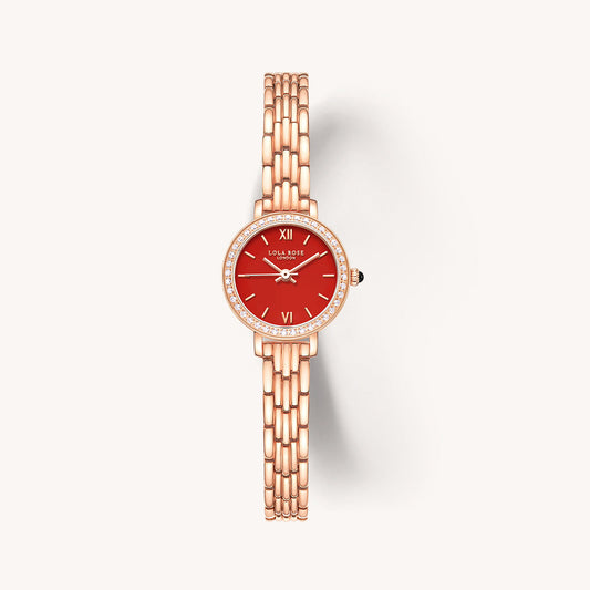 Golden Halo Carnelian Watch With Zircon