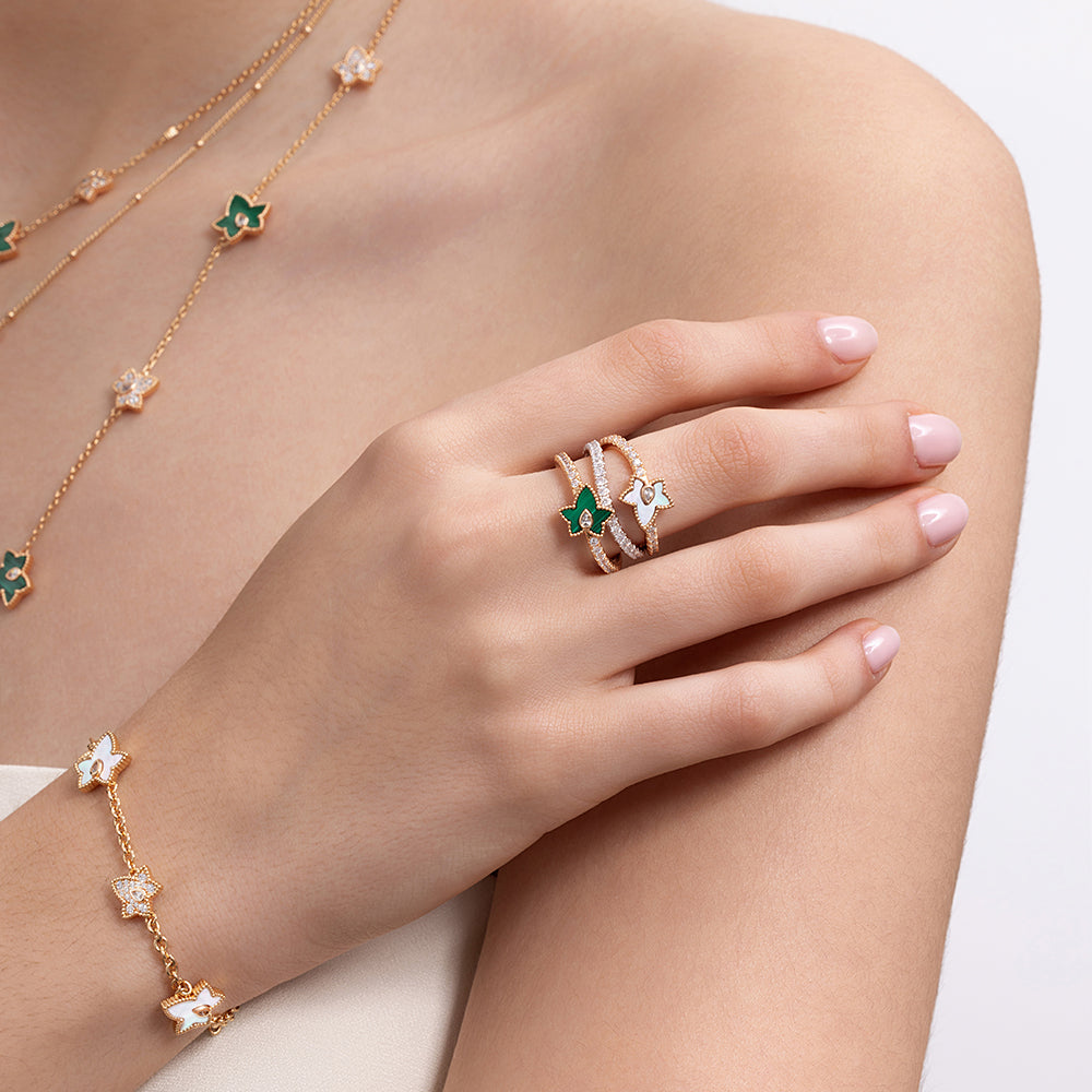 Ivy Mother of Pearl Ring