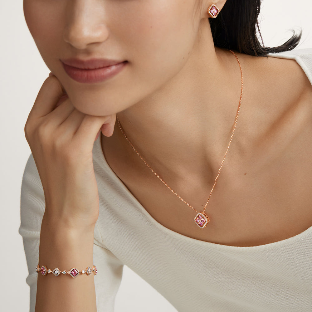 Full of Love Pink Gem Earrings