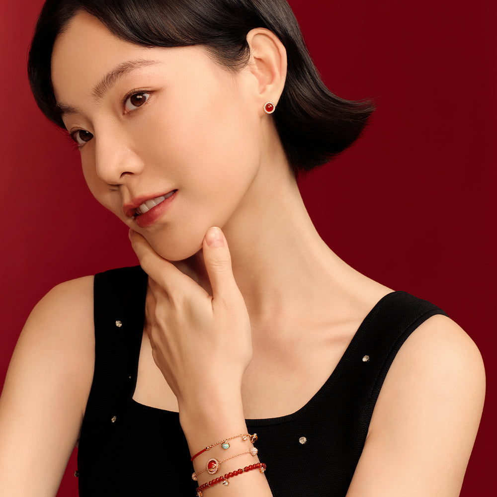 Heliocentric Carnelian Bead Earrings