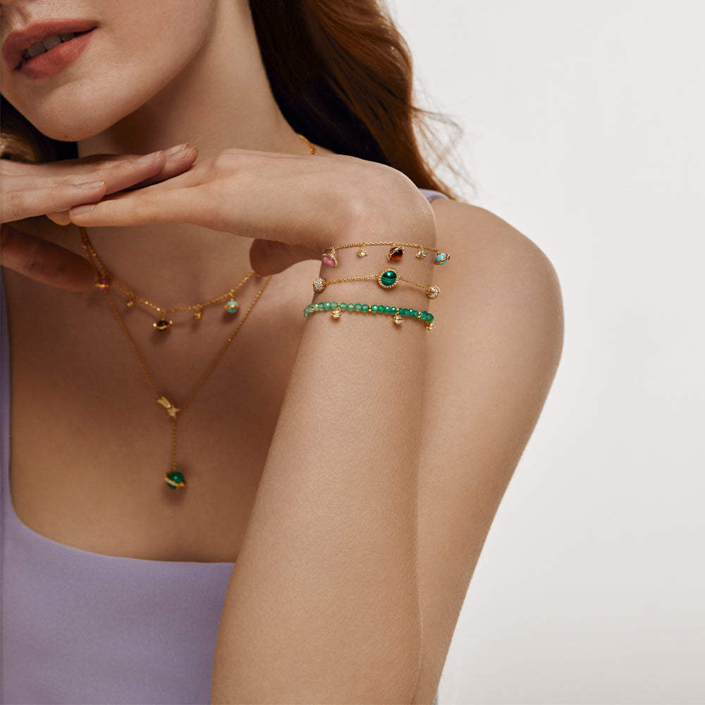 New Heliocentric Gradient Green Agate Bracelet