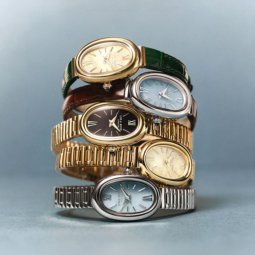 Mirror Mother of Pearl Green Leather Watch