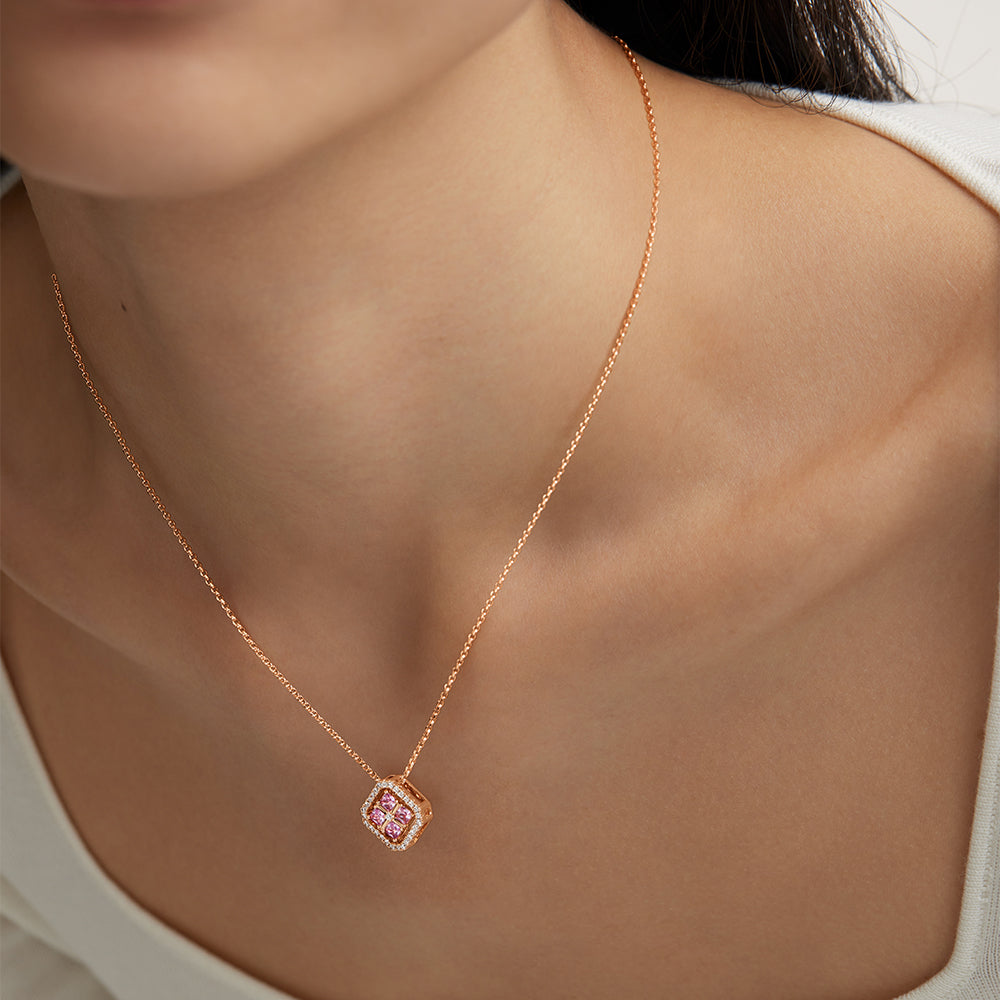 Full of Love Pink Gem Necklace