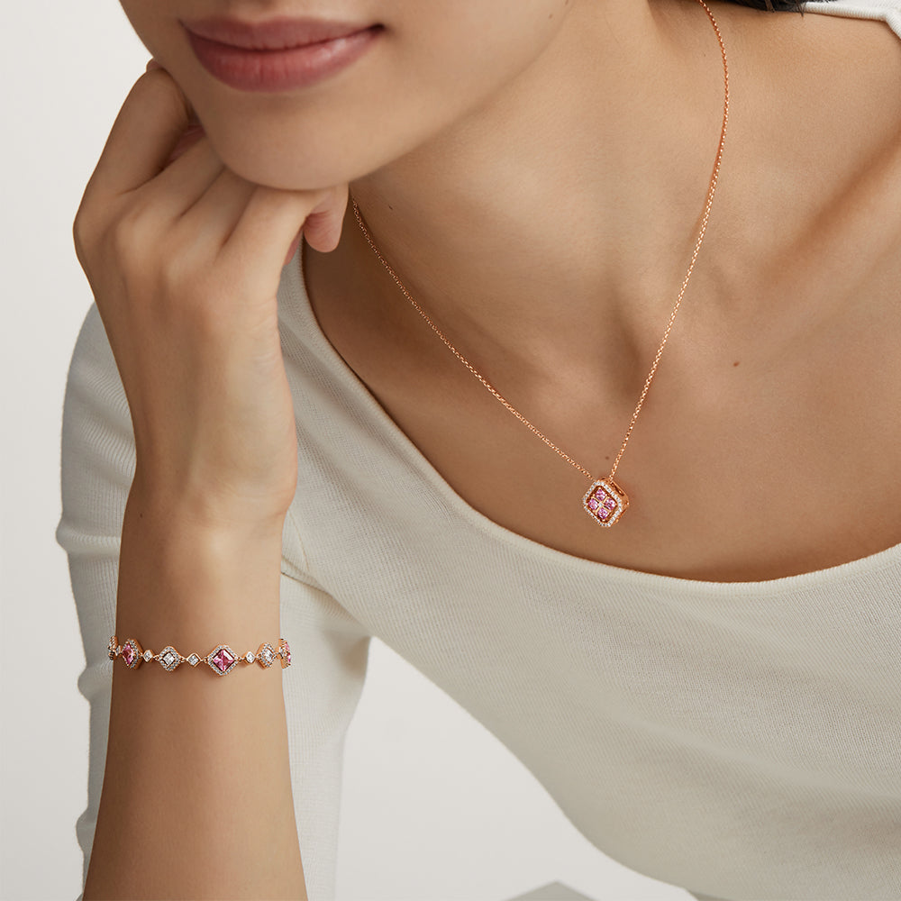 Full of Love Pink Gem Bracelet