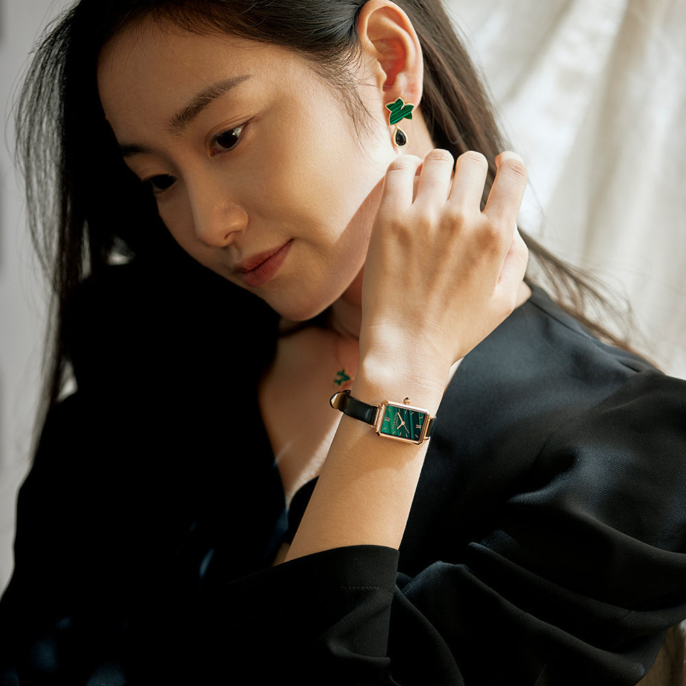 Ms Lola Malachite Textured Watch Set