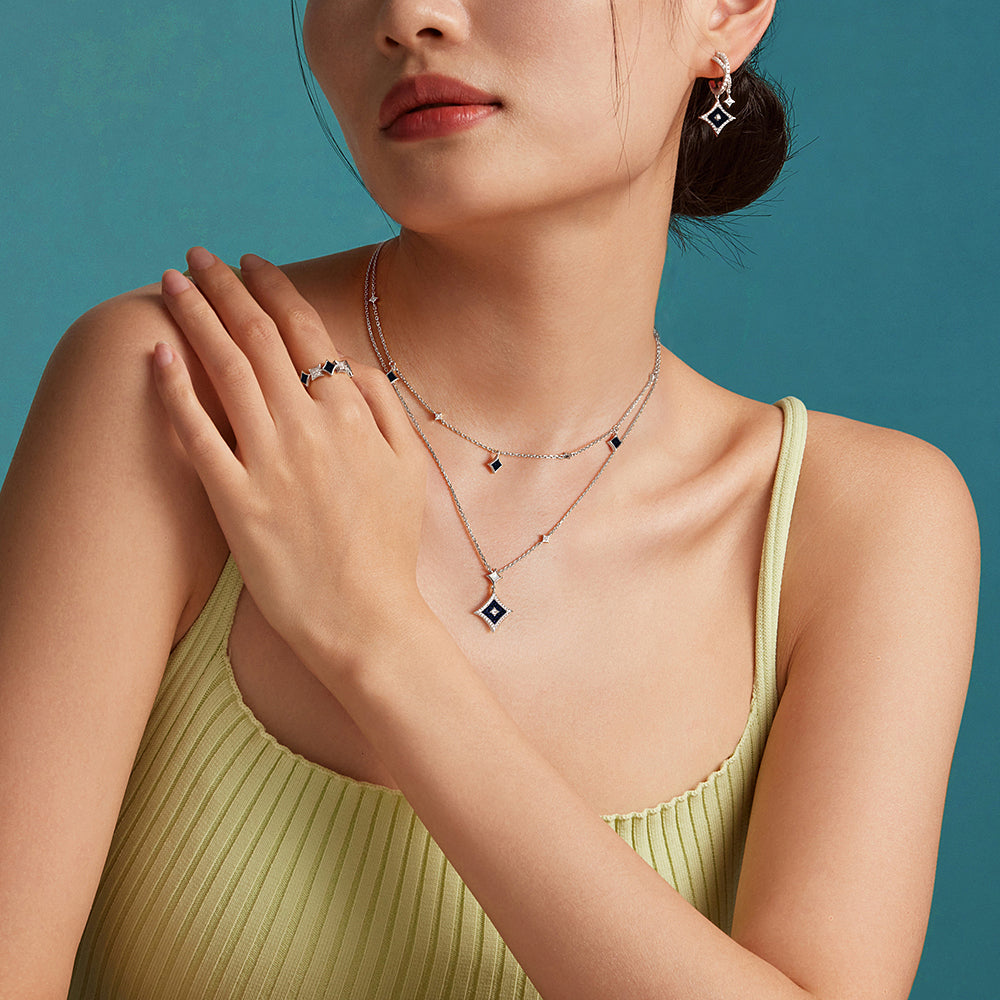 Starry Blue Sandstone Necklace