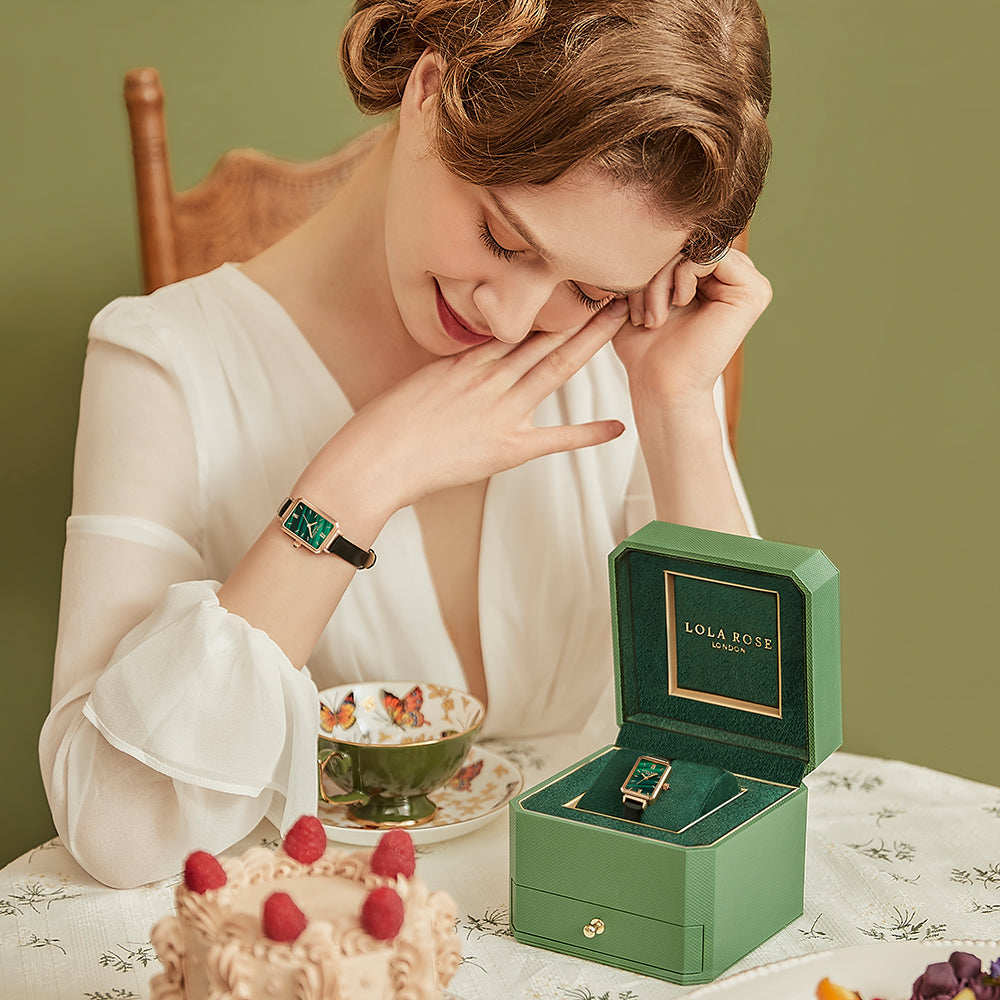 Ms Lola Malachite Textured Watch Set