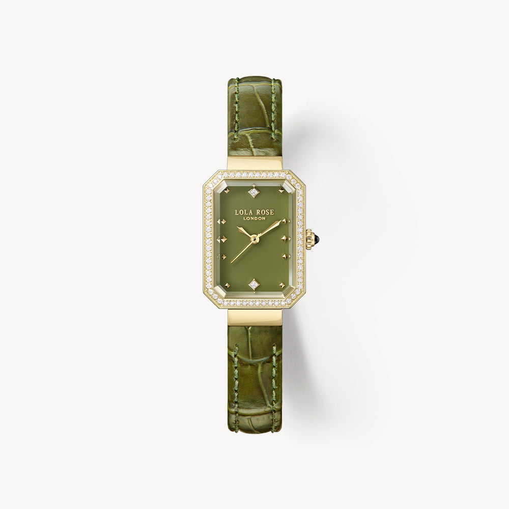 Ms Lola Green Onyx Zirconia Watch With Two Strap Set