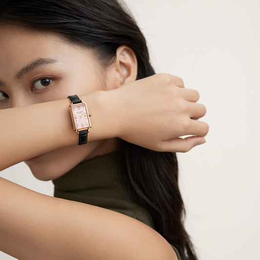 Ms Lola Slender Waist Light Pink Jelly Stone Watch With Two Strap Set