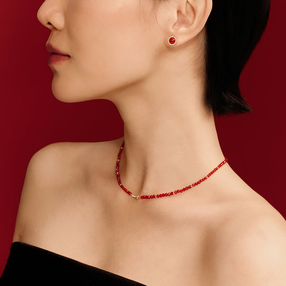 Heliocentric Carnelian Beaded Necklace