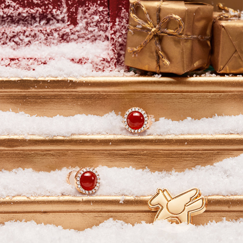 Heliocentric Carnelian Bead Earrings