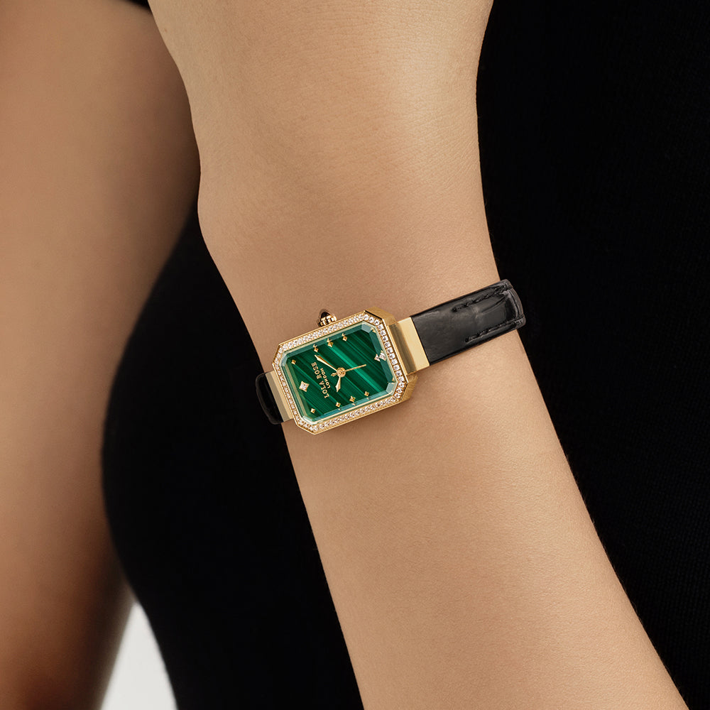 Ms Lola Malachite watch with Zirconia