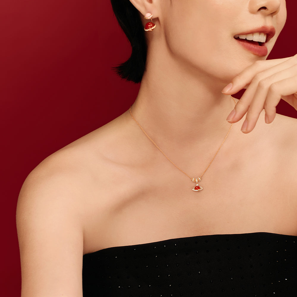 Heliocentric Carnelian Bead Necklace