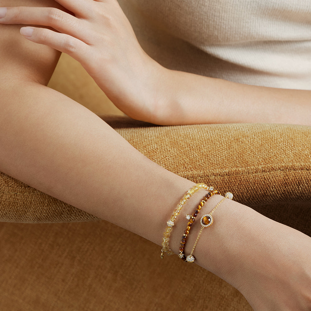Heliocentric Golden Rutilated Quartz Bracelet