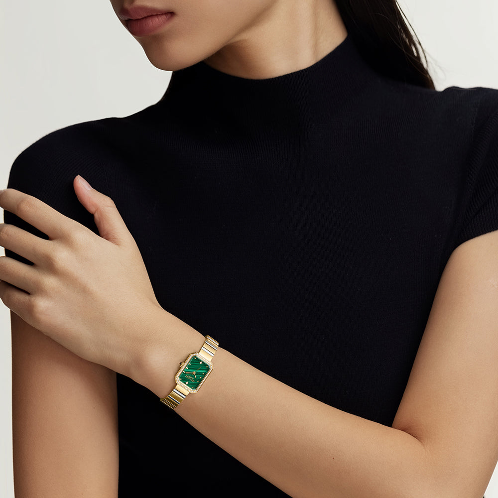 Ms Lola Malachite watch with Zirconia