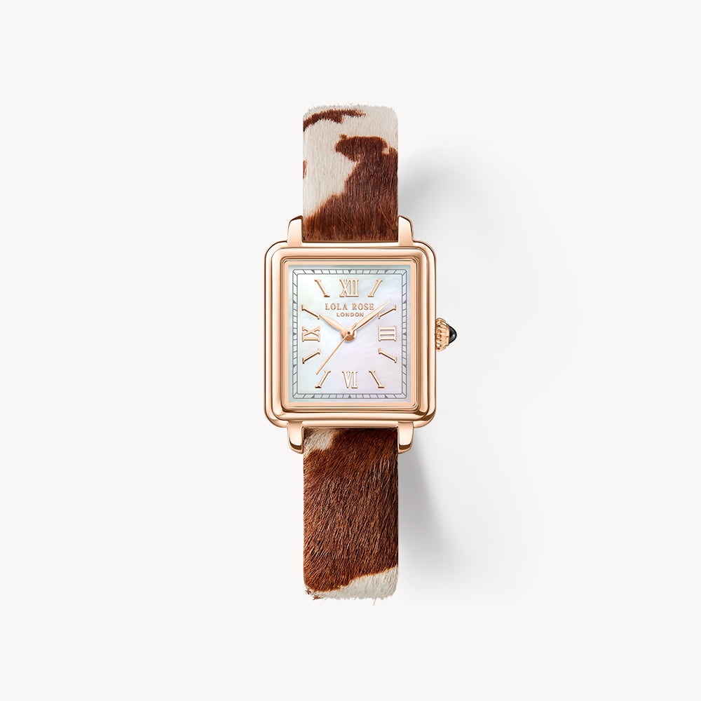 New Cube Mother of Pearl Watch With Two Strap Set