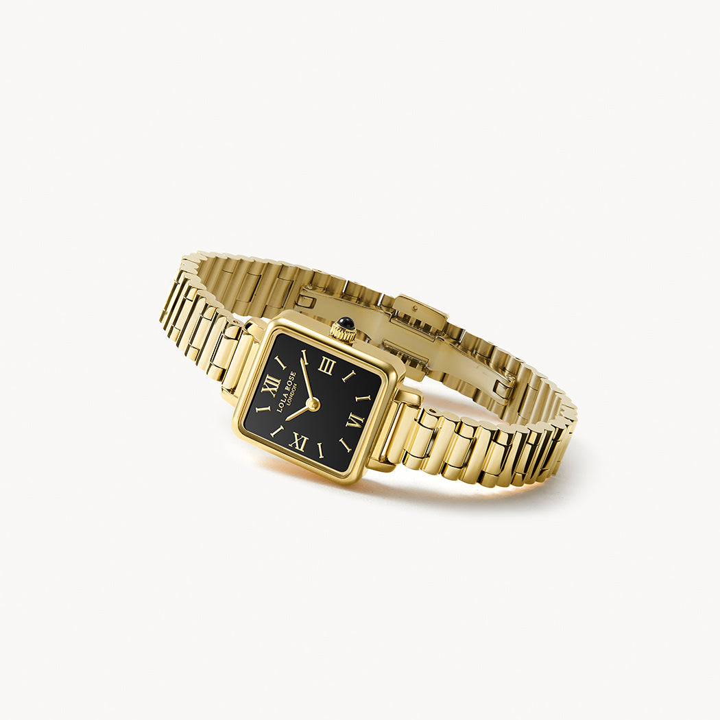 Cube Golden Black Onyx Watch