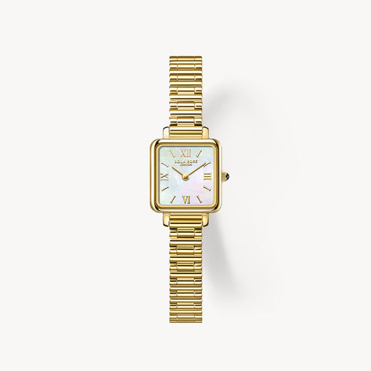 Cube Golden Mother of Pearl Watch