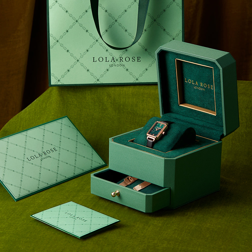 Ms Lola Malachite Textured Watch Set