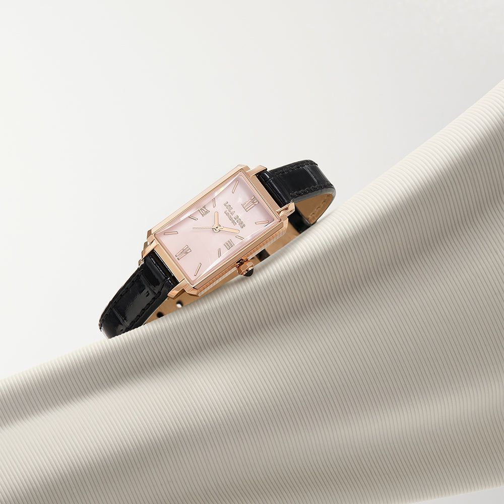 Ms Lola Slender Waist Light Pink Jelly Stone Watch With Two Strap Set