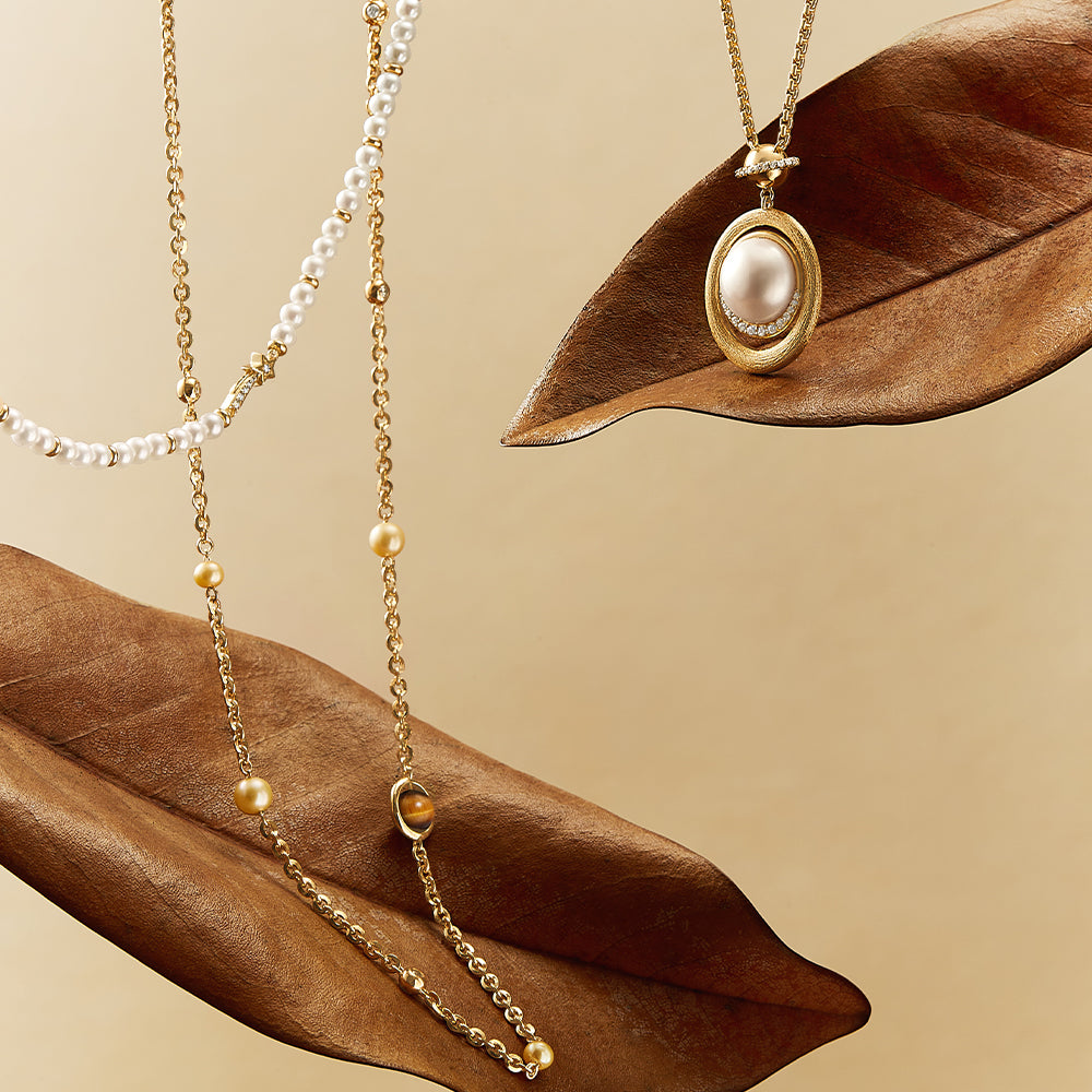 Heliocentric Mabe Pearl Necklace