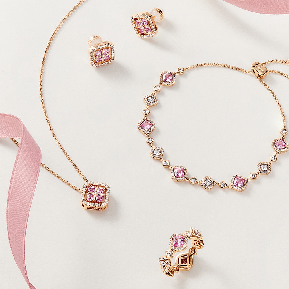 Full of Love Pink Gem Earrings