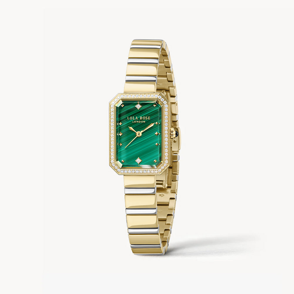 Ms Lola Malachite watch with Zirconia