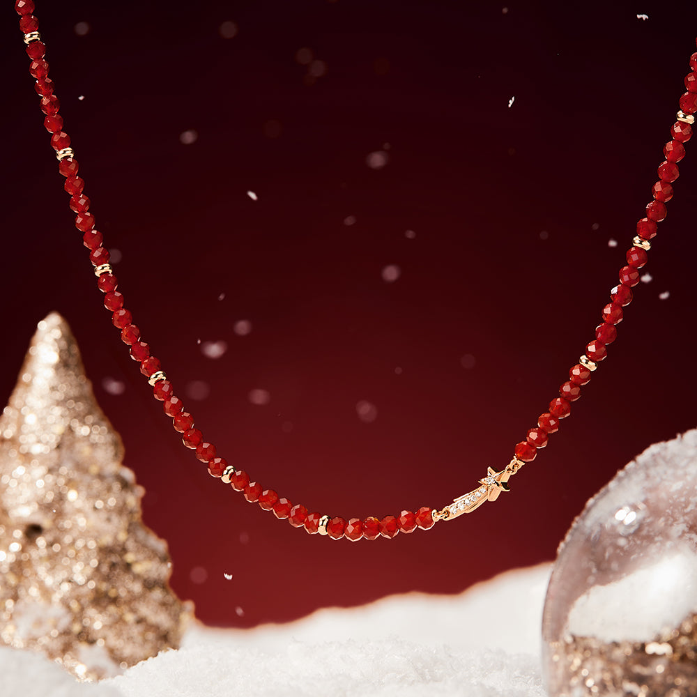 Heliocentric Carnelian Beaded Necklace