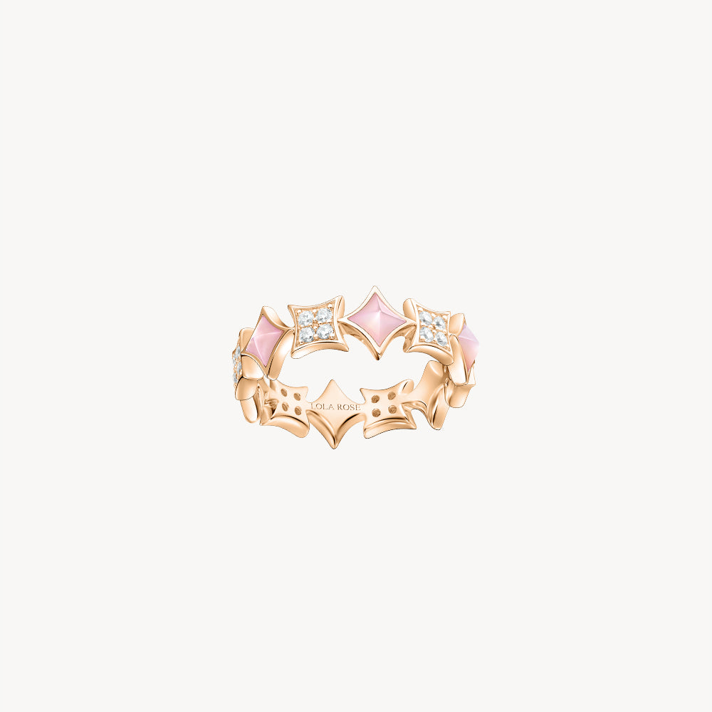 Starry Pink Mother of Pearl Ring