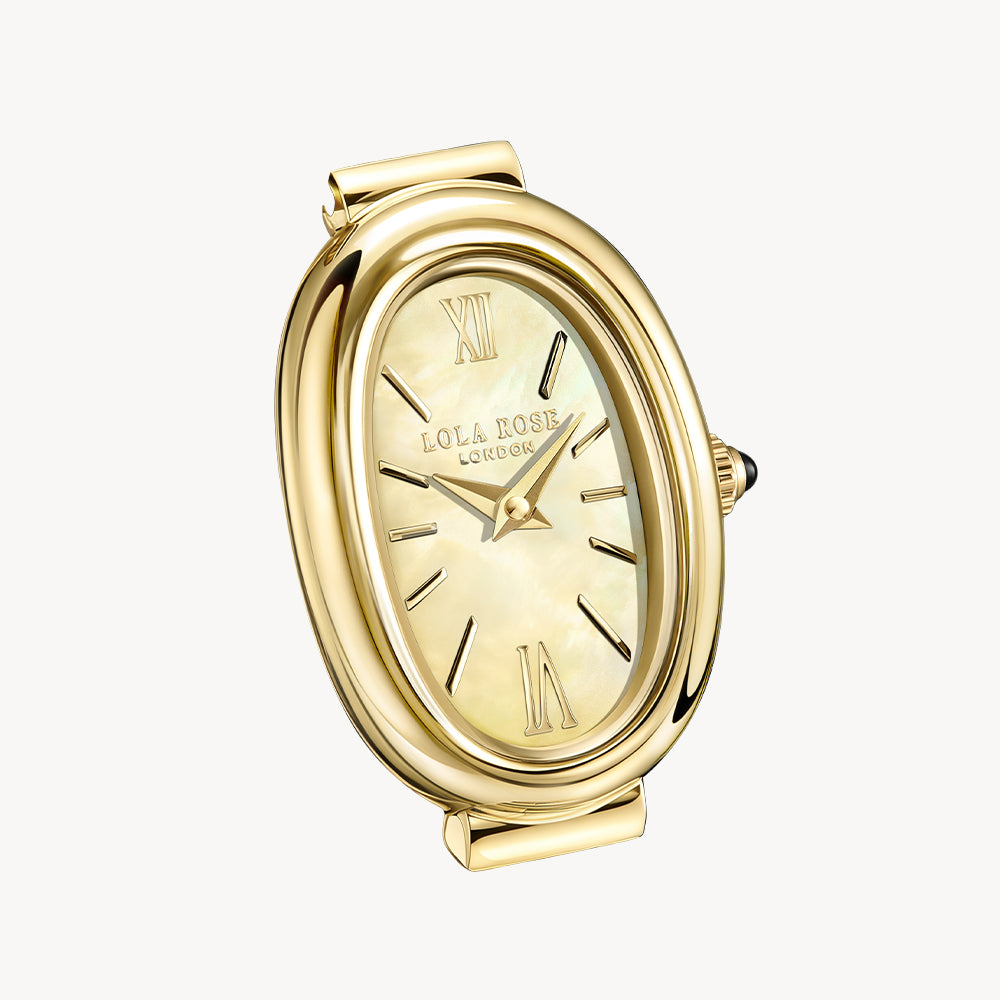 Mirror Mother of Pearl Green Leather Watch