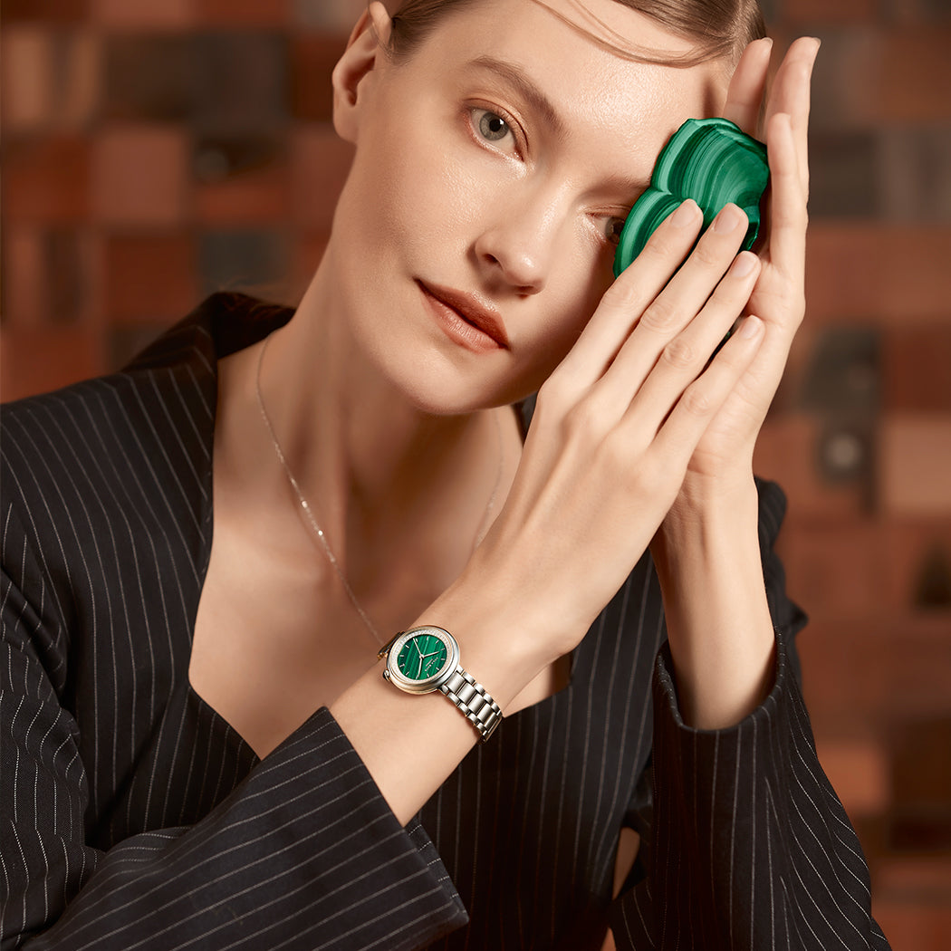 Lola Rose Malachite Watch With Zircon LR4303