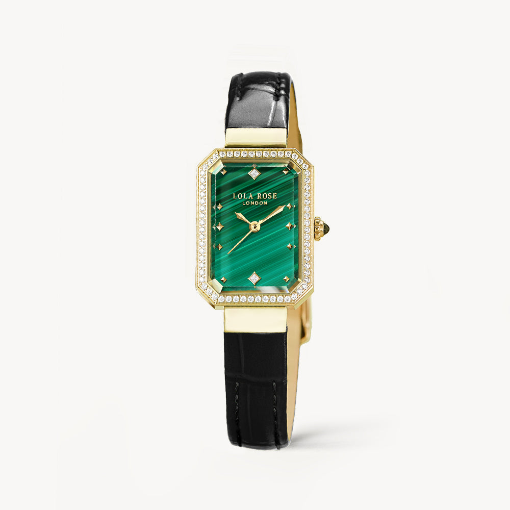 Ms Lola Malachite watch with Zirconia