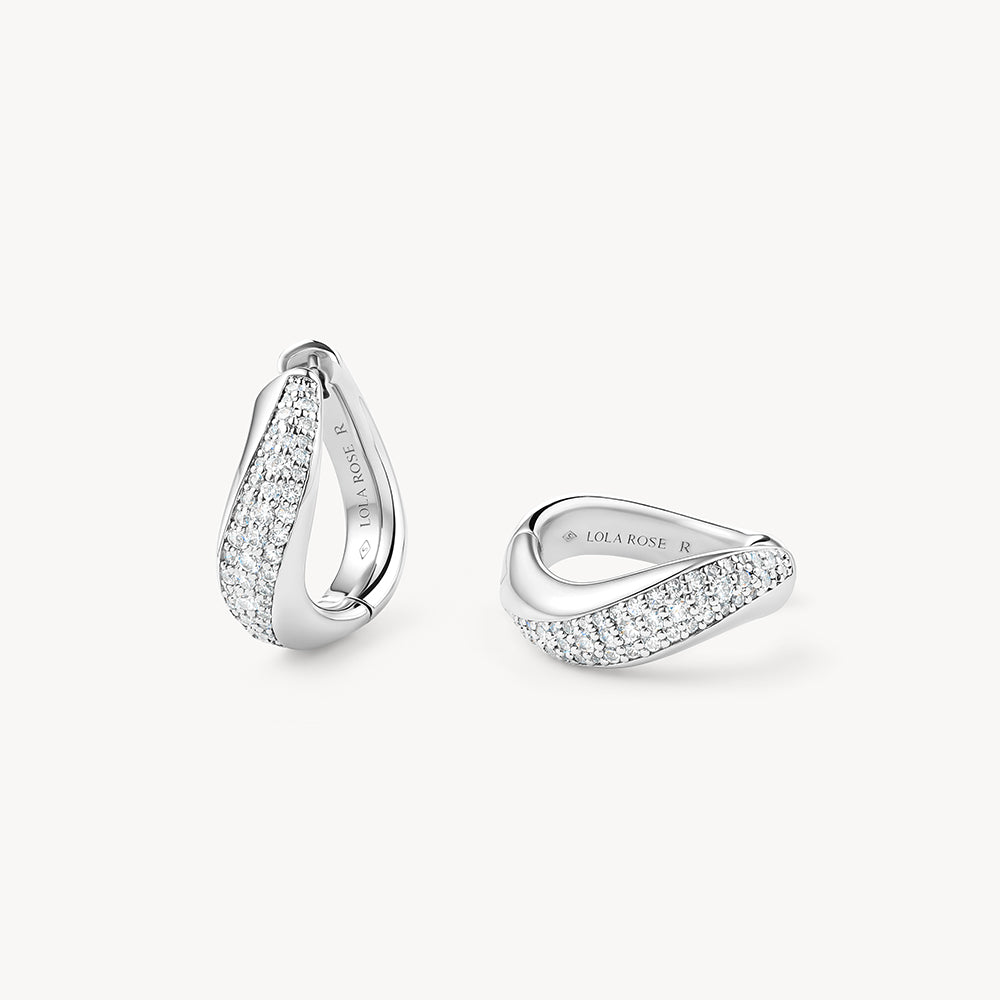 Vyne Zircon Silver Mini Hoop Earrings