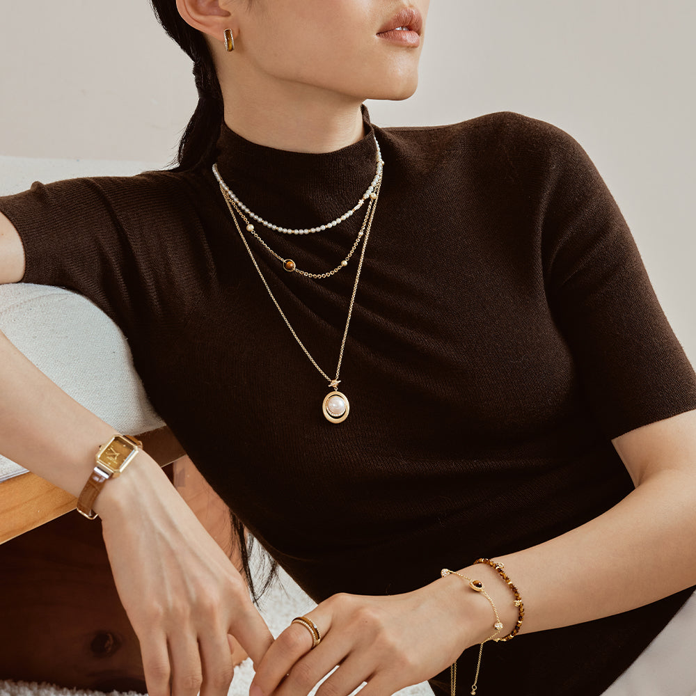 Heliocentric Tiger's Eye Beaded Necklace