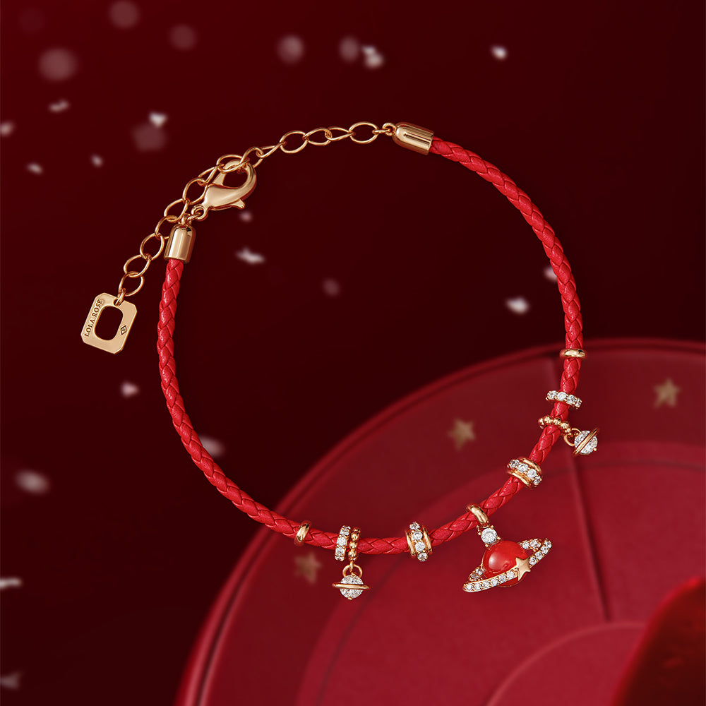 Heliocentric Red Carnelian Woven Bracelet