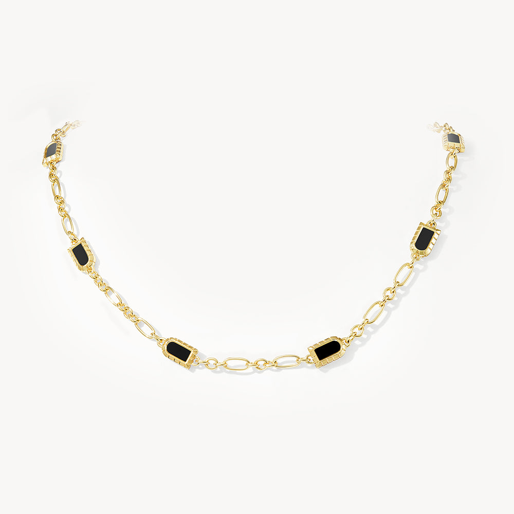 Multi-Arch Black Onyx Necklace