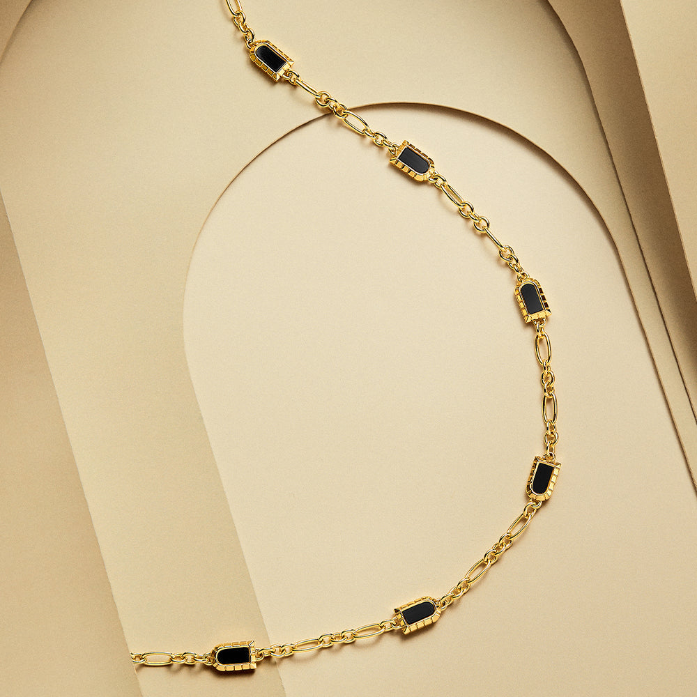 Multi-Arch Black Onyx Necklace