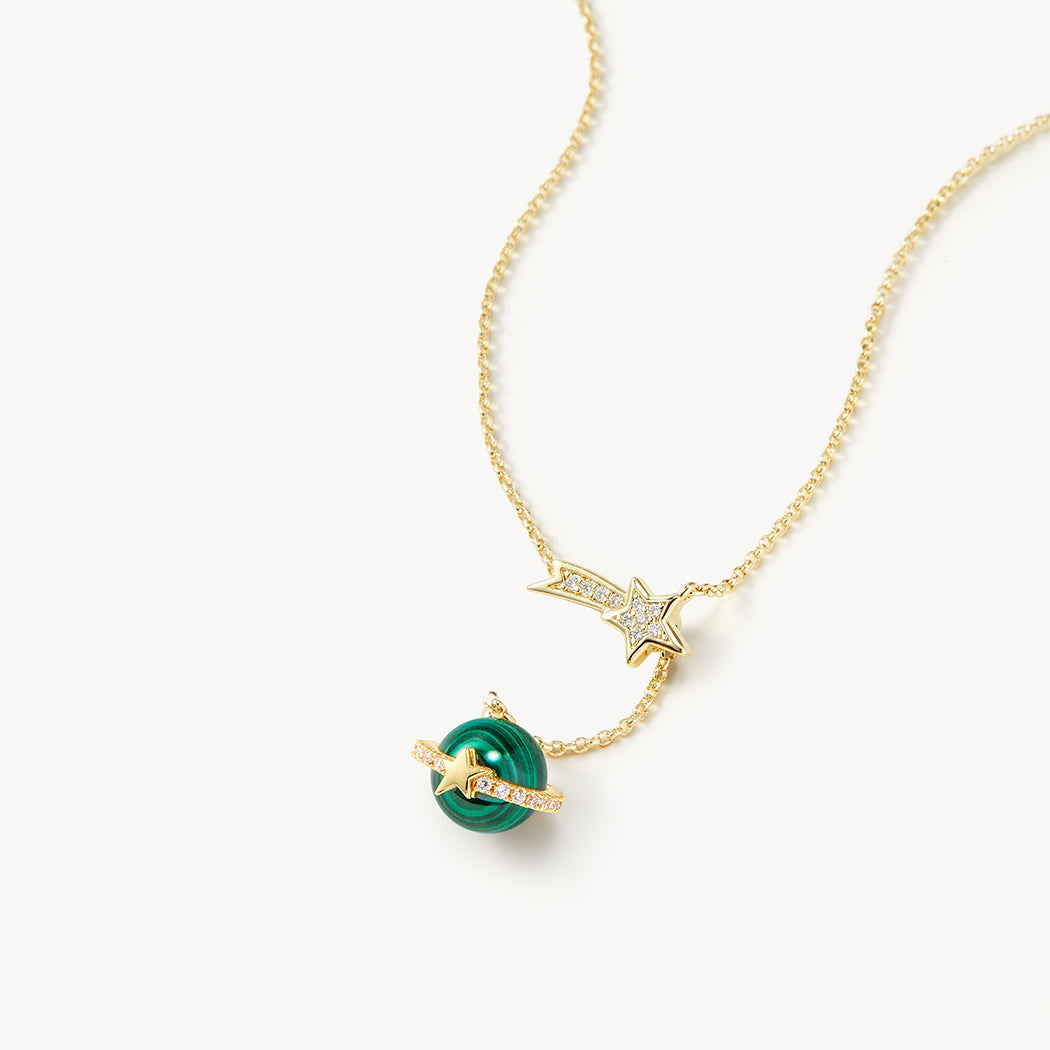 Heliocentric Malachite Necklace