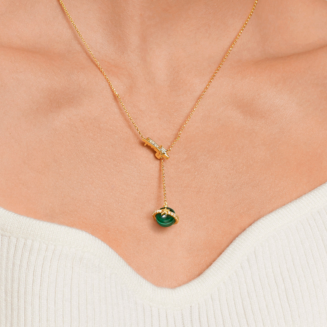 Heliocentric Malachite Necklace