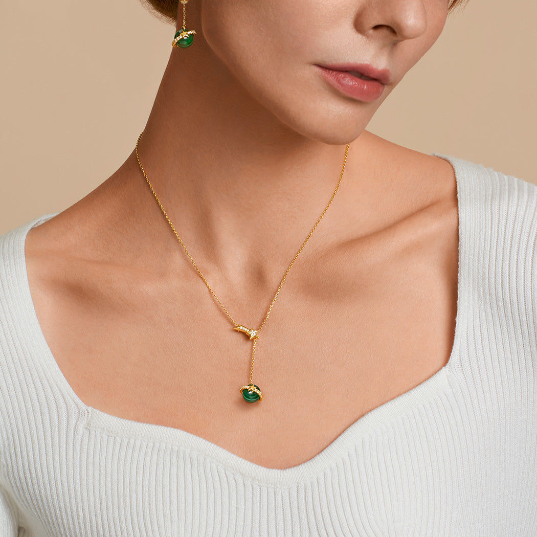 Heliocentric Malachite Necklace