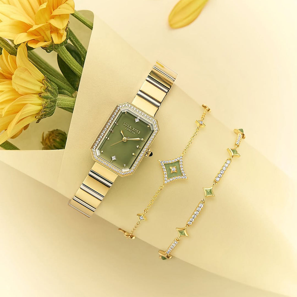 Starry Aventurine & Synthetic Cubic Zirconia Bracelet