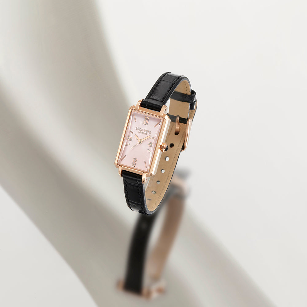 Ms Lola Slender Waist Light Pink Jelly Stone Watch With Two Strap Set