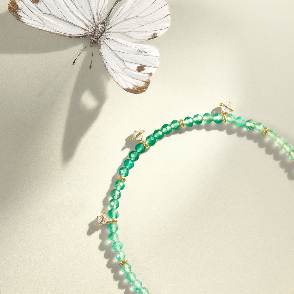 New Heliocentric Gradient Green Agate Bracelet